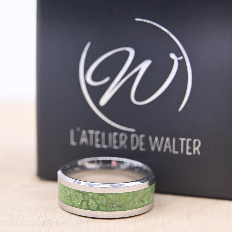 Bague "Péridot Printanier" - Tungstène