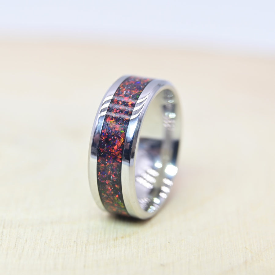 Bague Personnalisée en Opale - Tungstène
