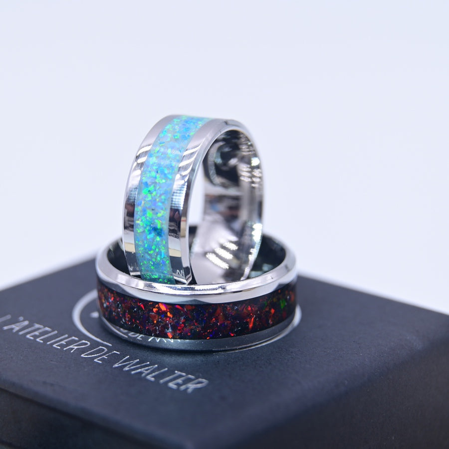 Bague Personnalisée en Opale - Tungstène