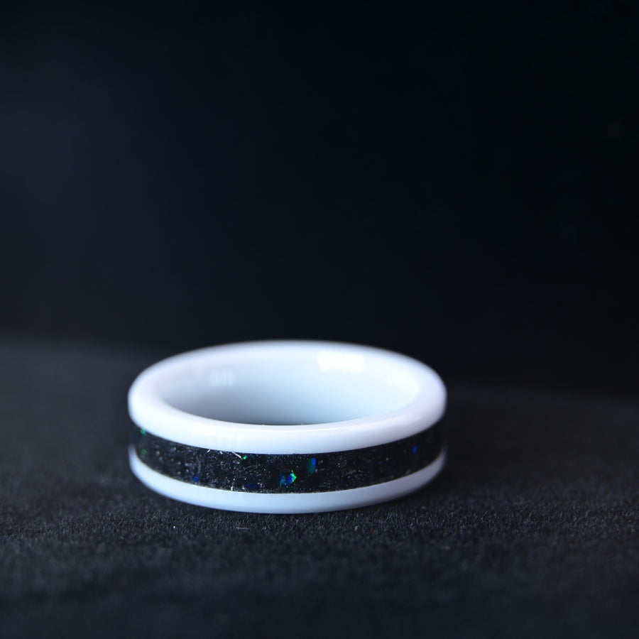 Bague "Cosmos" - Céramique Blanche