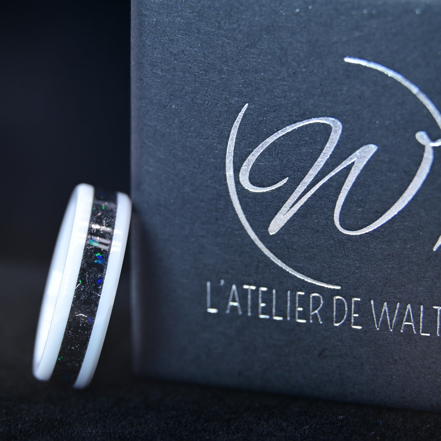 Bague "Cosmos" - Céramique Blanche