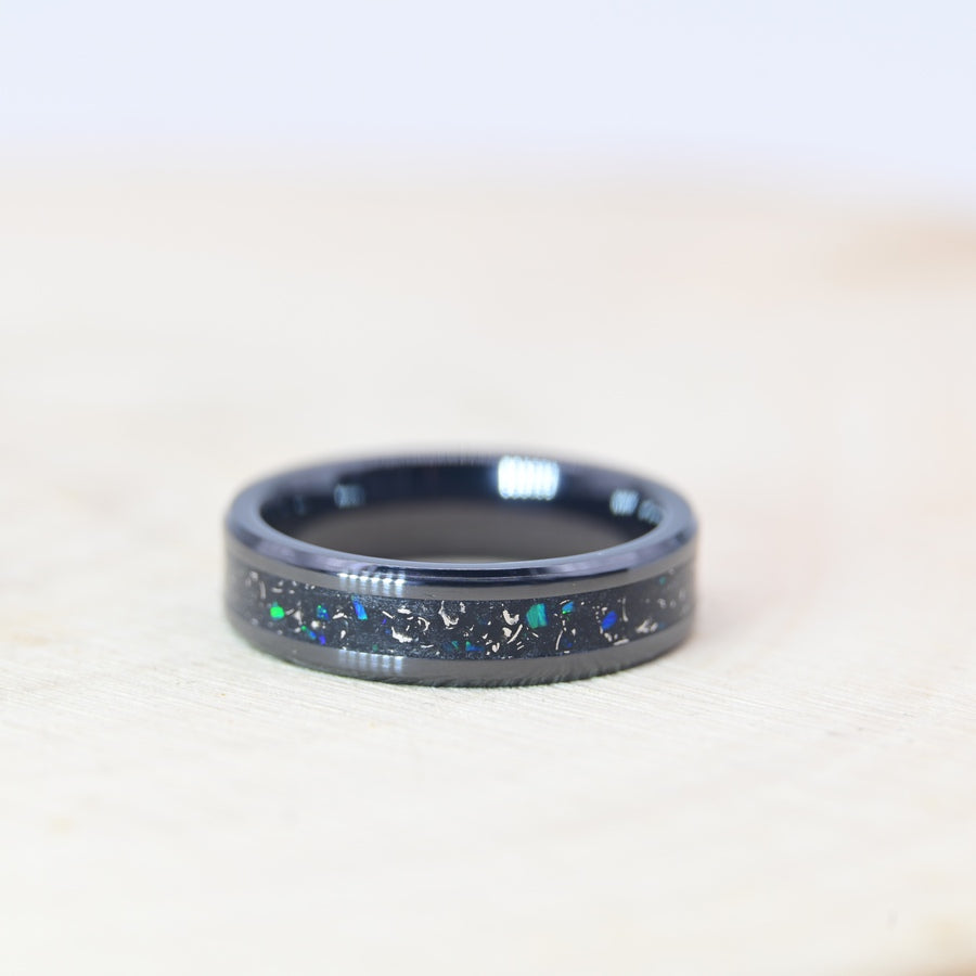 Bague "Cosmos" - Céramique Noire