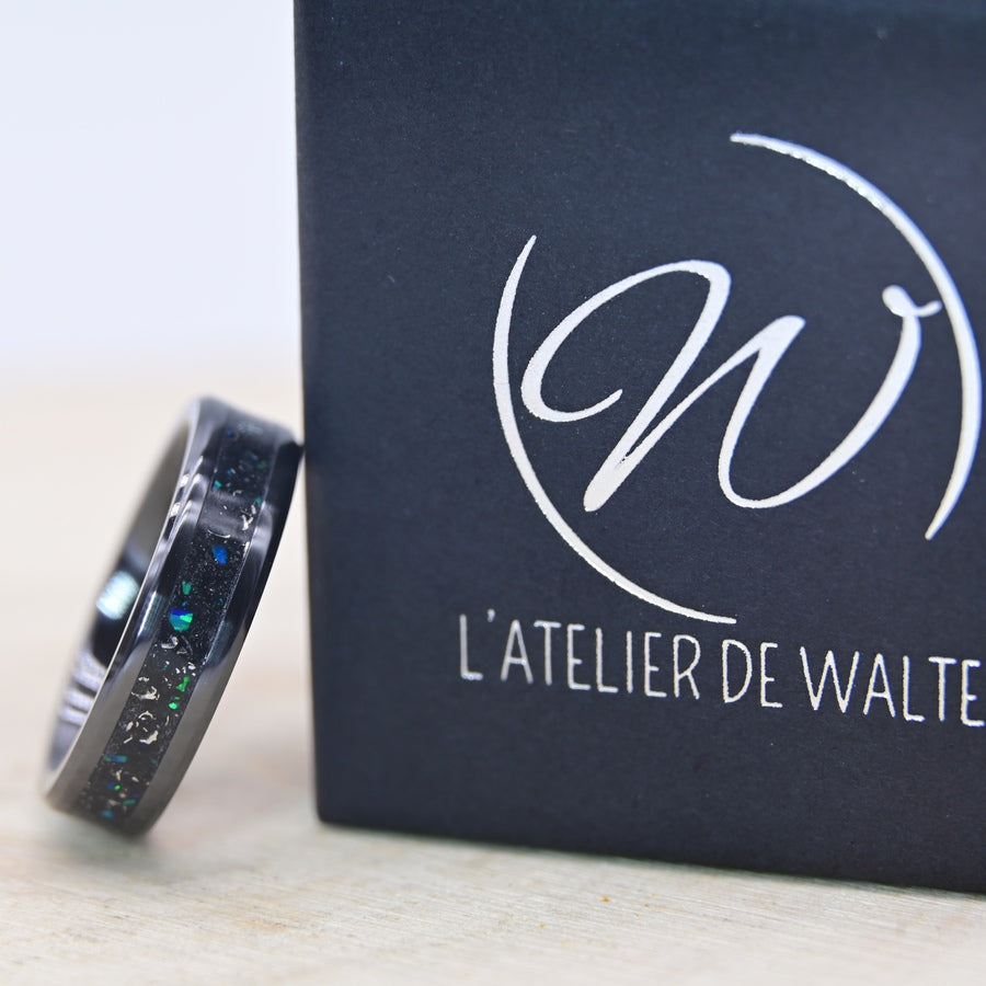 Bague "Cosmos" - Céramique Noire
