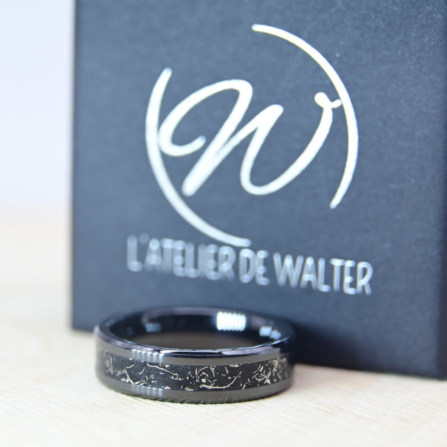 Bague "Fragment d'Univers" - Céramique Noire
