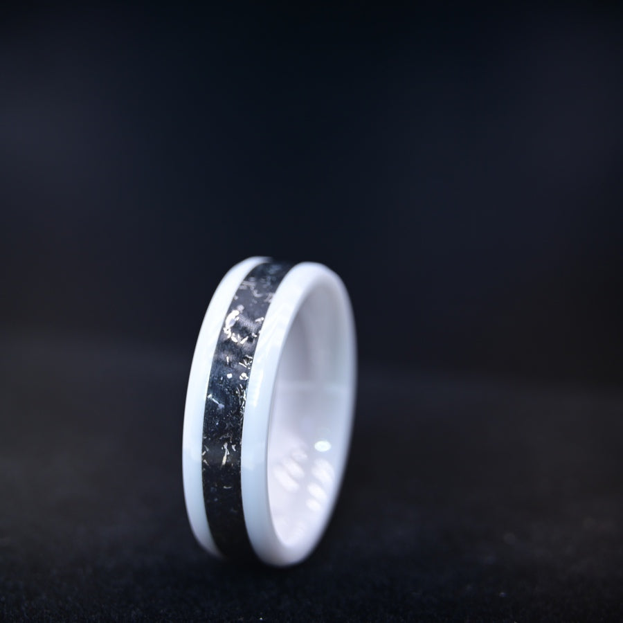 Bague "Fragment d'Univers" - Céramique Blanche