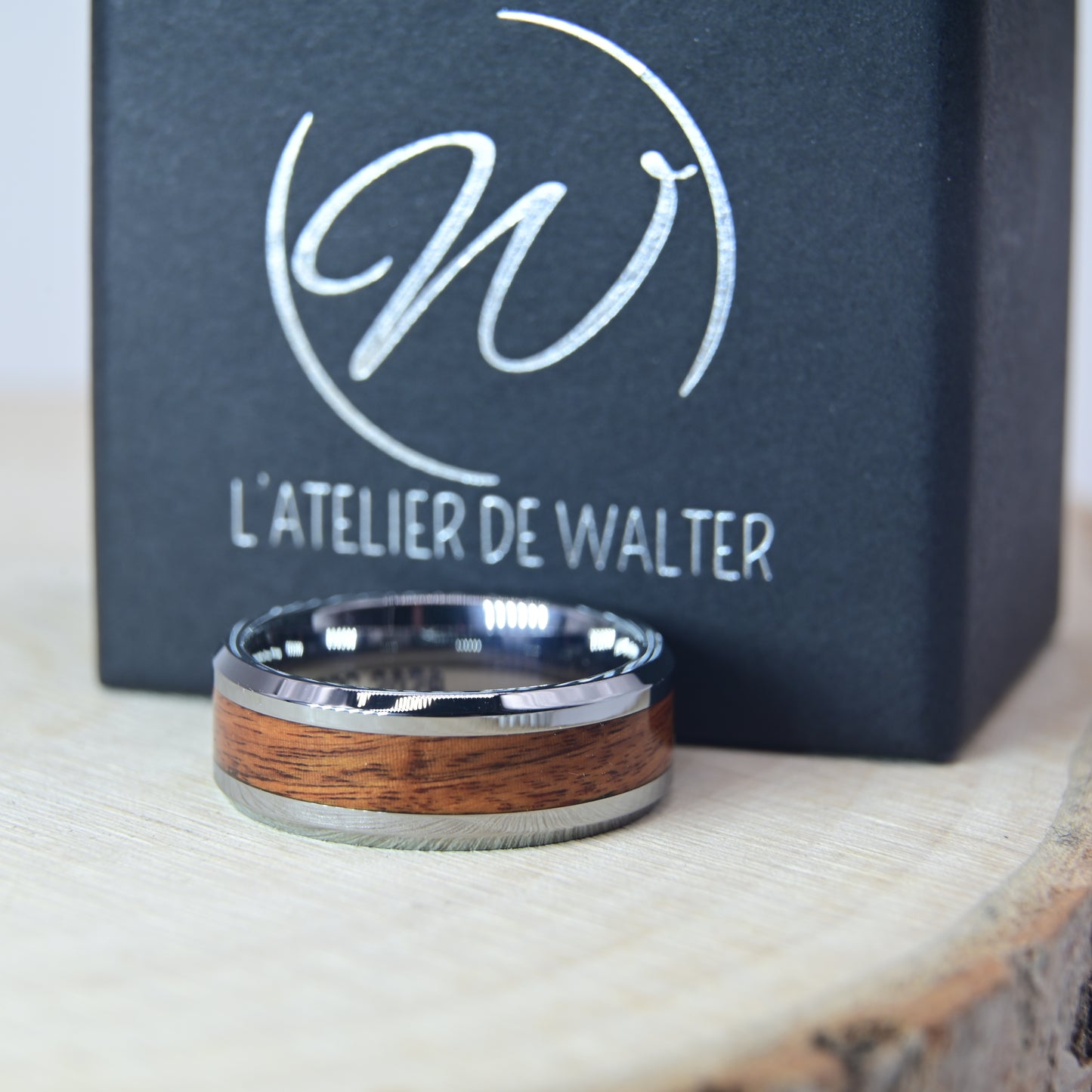 Bague avec Bois de Palissandre - Tungstène