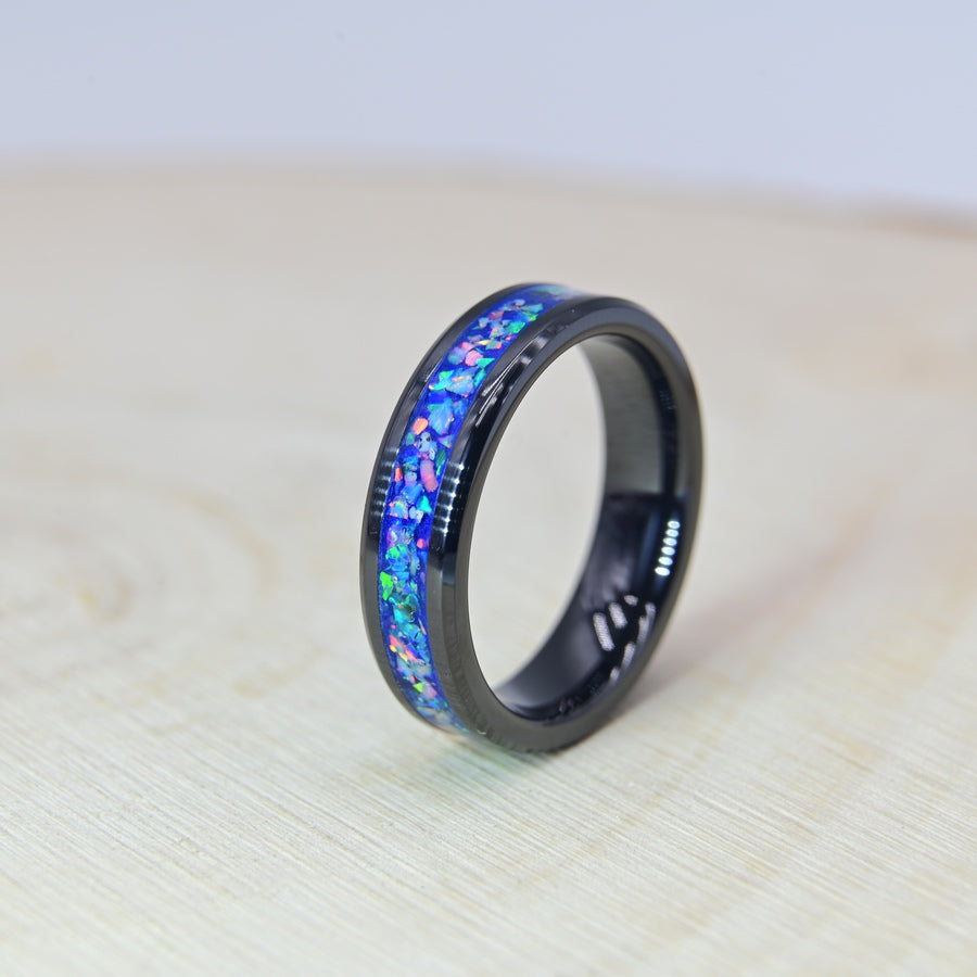 Bague Personnalisée en Céramique Noire