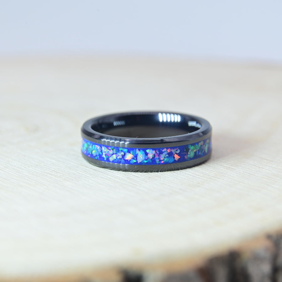 Bague Personnalisée en Céramique Noire