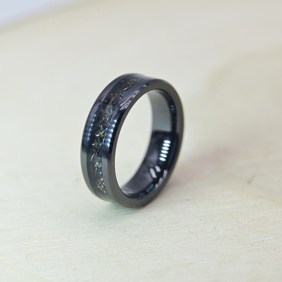 Bague Personnalisée (avec vos matériaux) - Céramique Noire