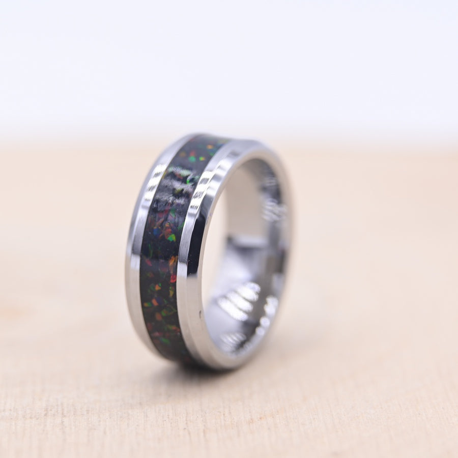 Bague "Opale Flamboyante" - Tungstène