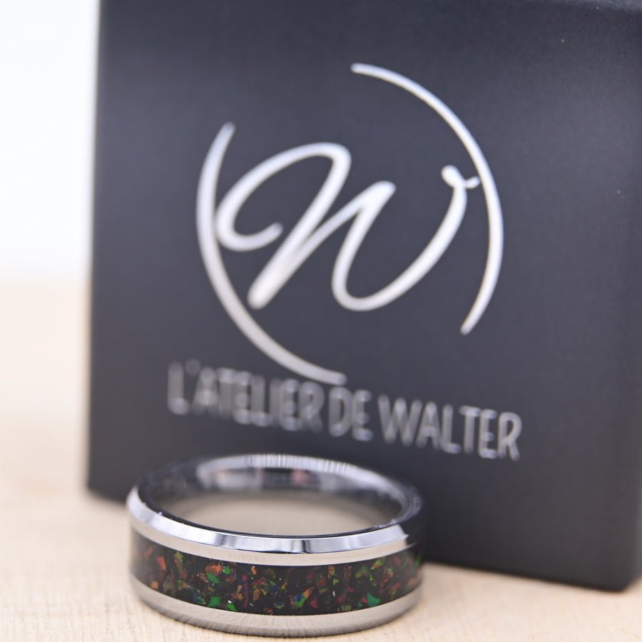 Bague "Opale Flamboyante" - Tungstène
