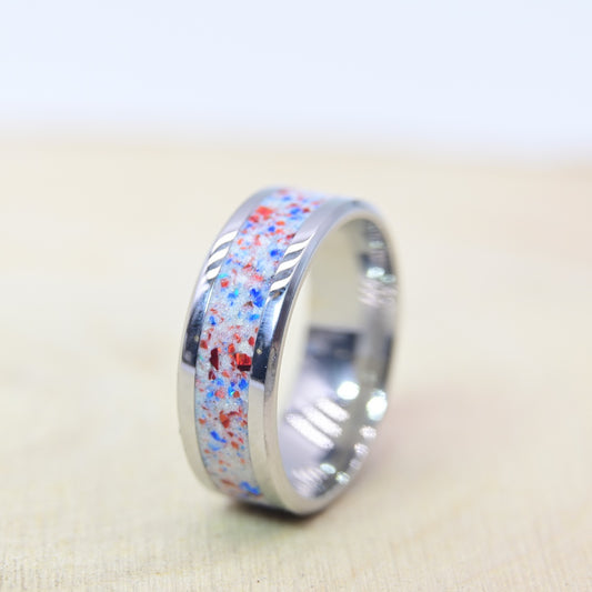 Bague "Éclat Tricolore" - Tungstène
