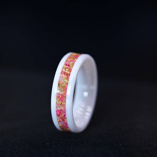 Bague Personnalisée en Opale - Céramique Blanche