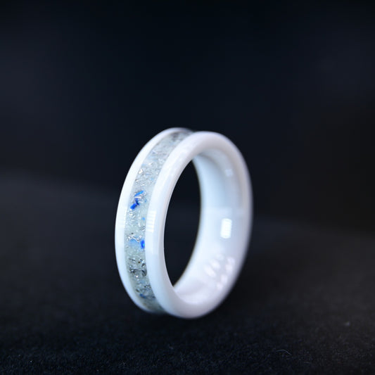 Bague "Poussière d'Étoile" - Céramique Blanche