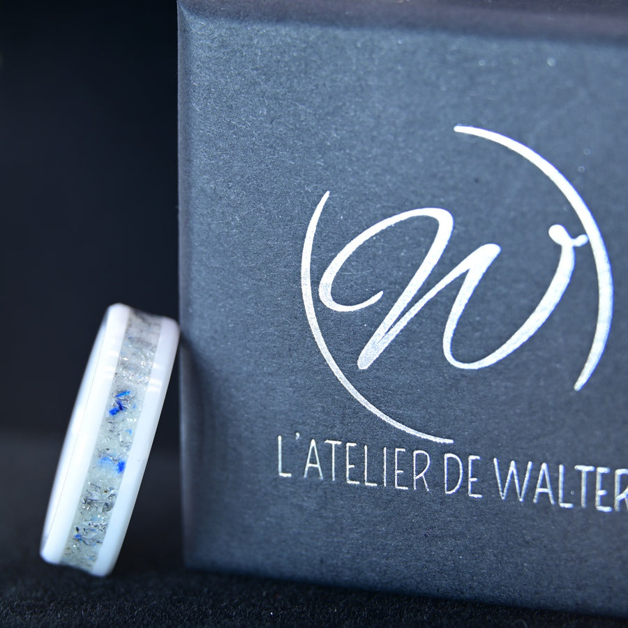 Bague "Poussière d'Étoile" - Céramique Blanche