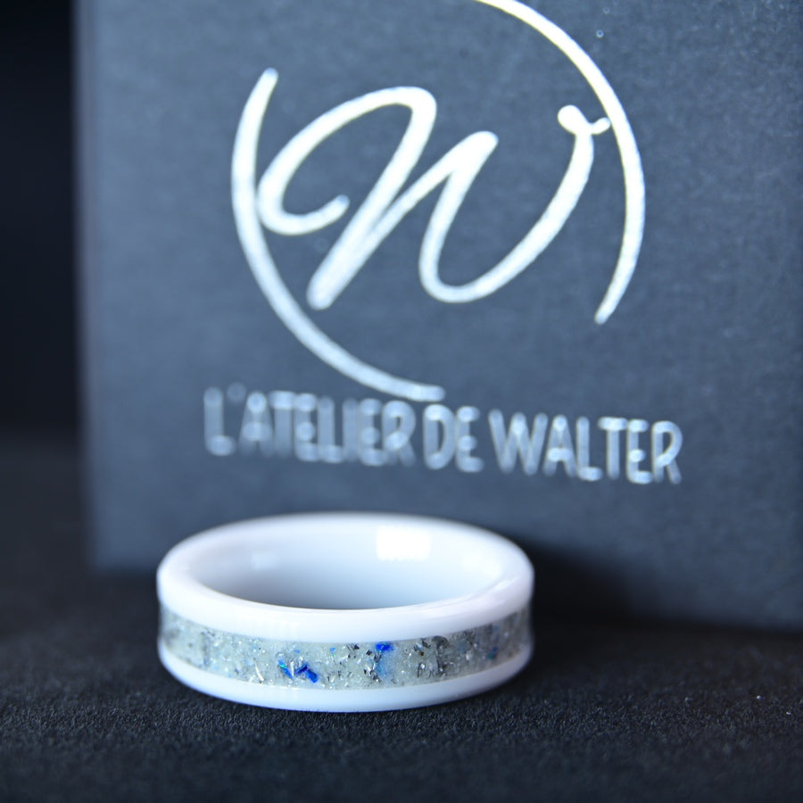 Bague "Poussière d'Étoile" - Céramique Blanche