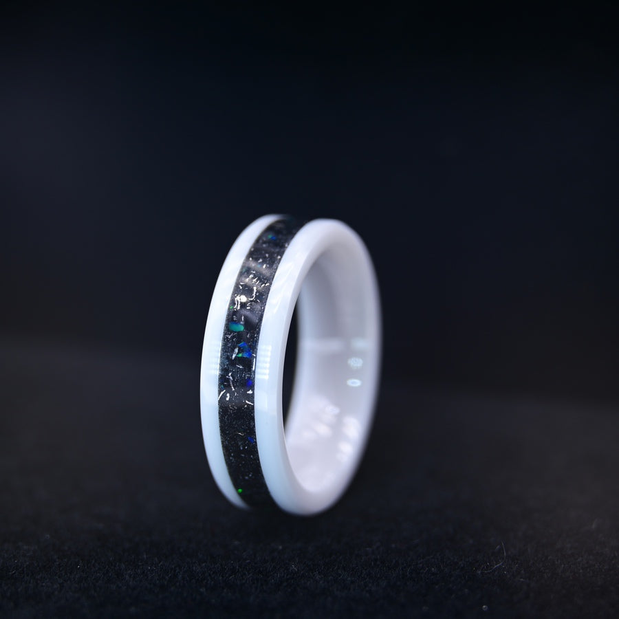 Bague "Cosmos" - Céramique Blanche