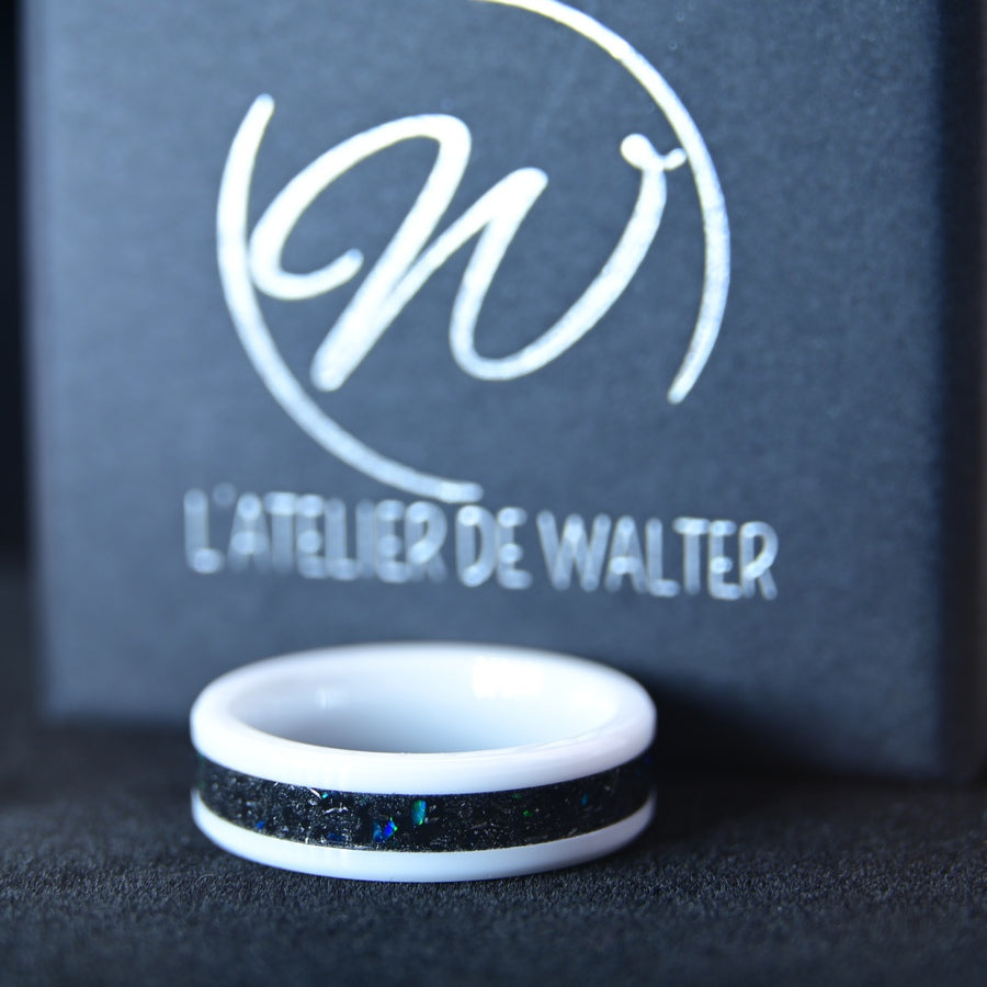 Bague "Cosmos" - Céramique Blanche