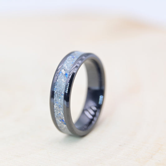 Bague "Poussière d'Étoile" - Céramique Noire