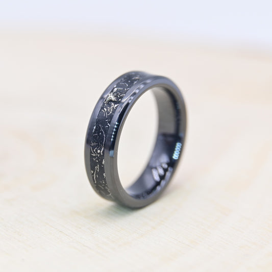 Bague "Fragment d'Univers" - Céramique Noire