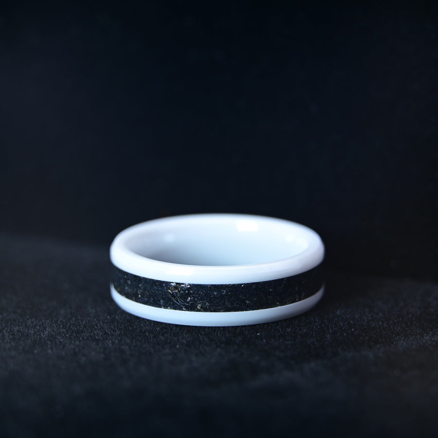 Bague "Fragment d'Univers" - Céramique Blanche