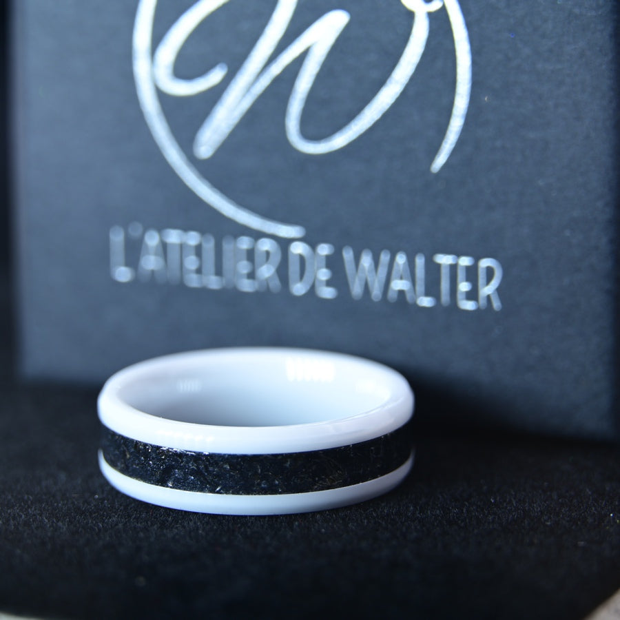 Bague "Fragment d'Univers" - Céramique Blanche