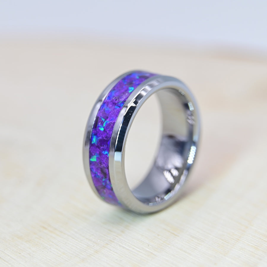 Bague "Améthyste Étincelante" - Tungstène