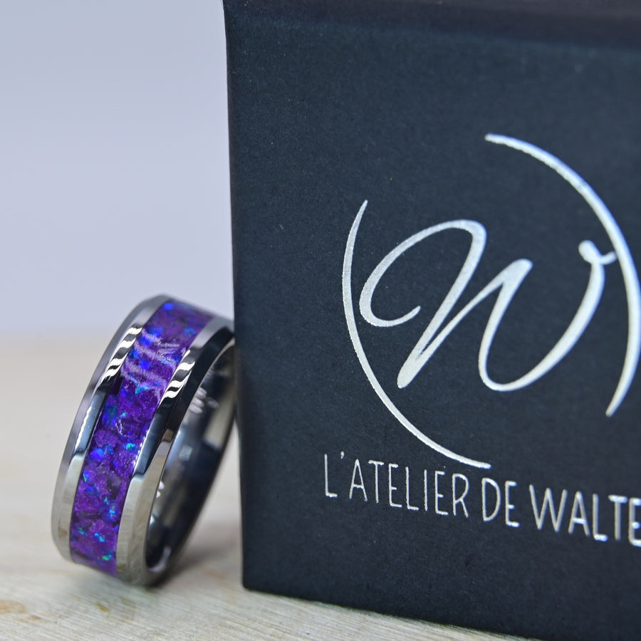 Bague "Améthyste Étincelante" - Tungstène