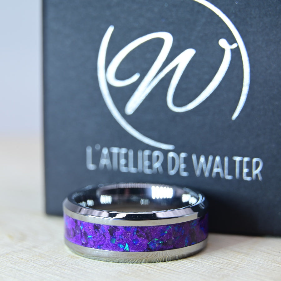 Bague "Améthyste Étincelante" - Tungstène