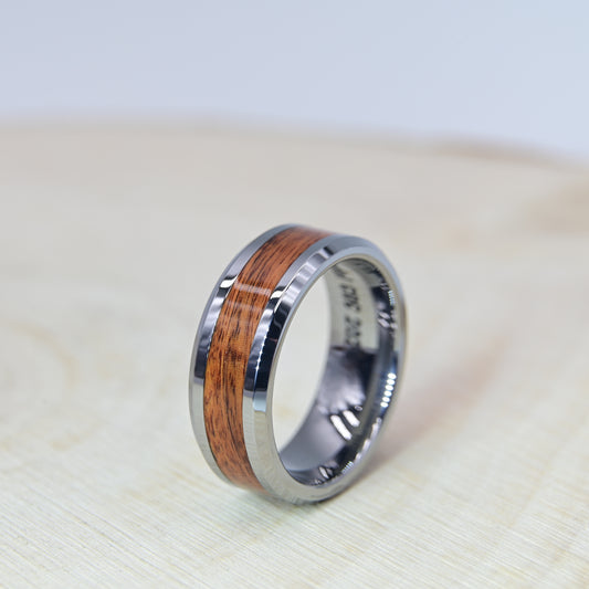 Bague avec Bois de Palissandre - Tungstène