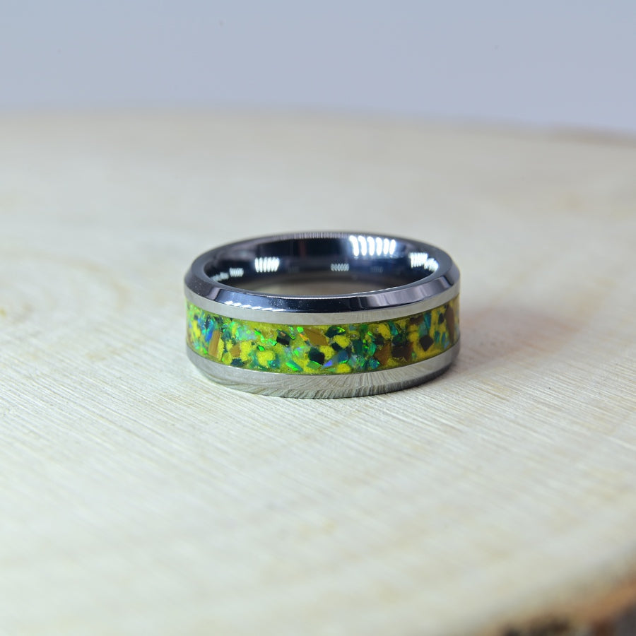 Bague Personnalisée en Opale - Tungstène