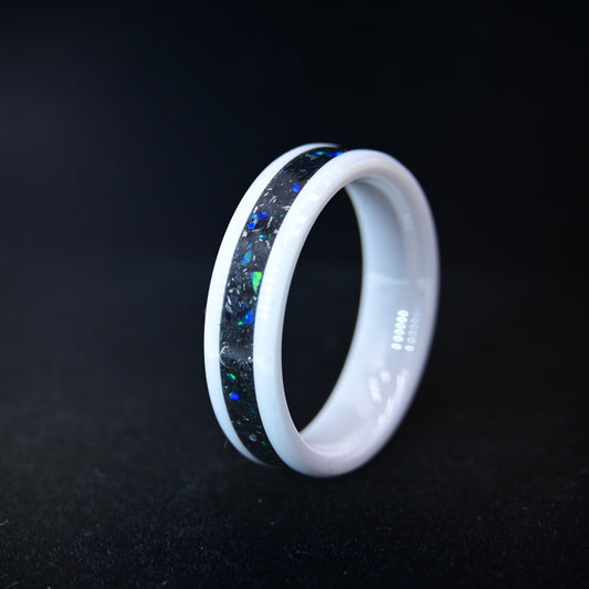 Bague "Cosmos" - Céramique Blanche