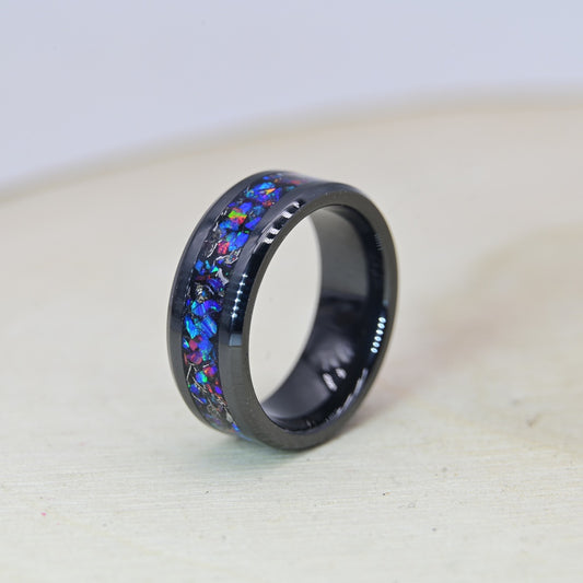 Bague Personnalisée en Céramique Noire