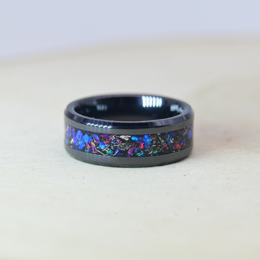 Bague Personnalisée en Céramique Noire
