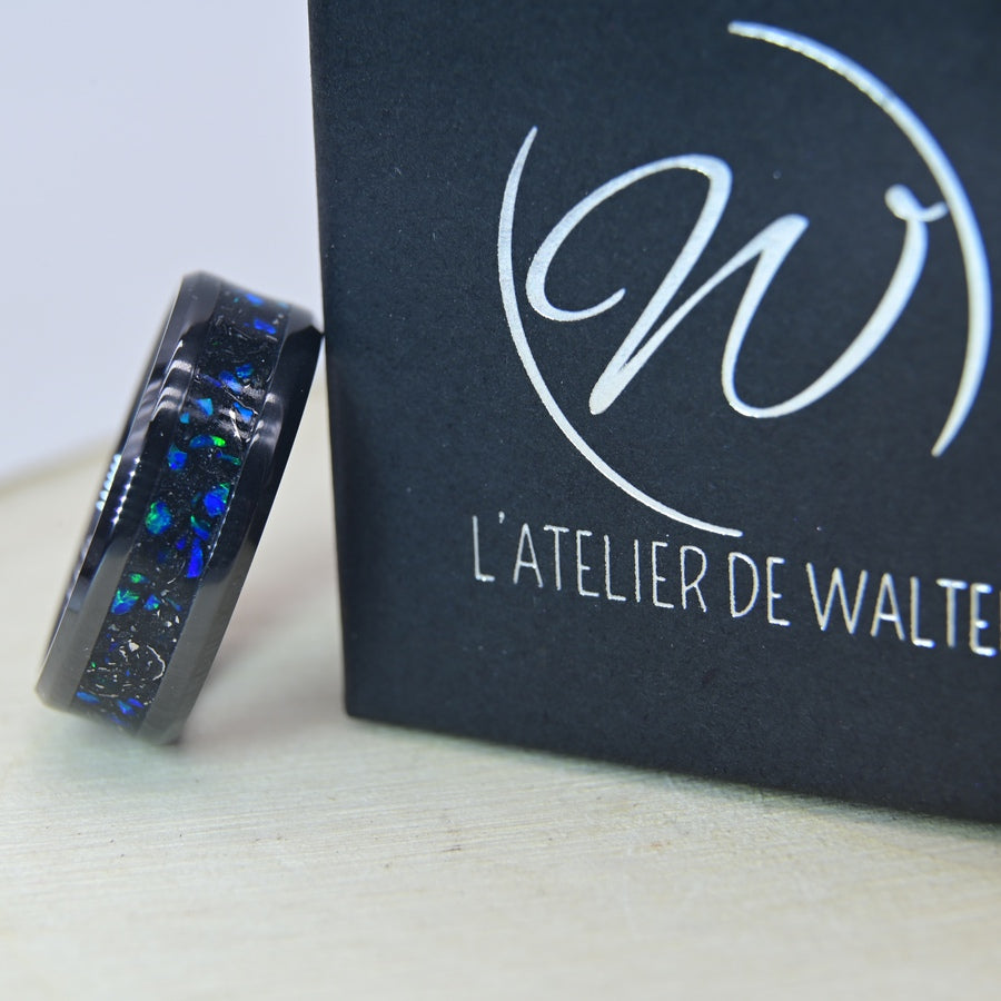 Bague "Cosmos" - Céramique Noire