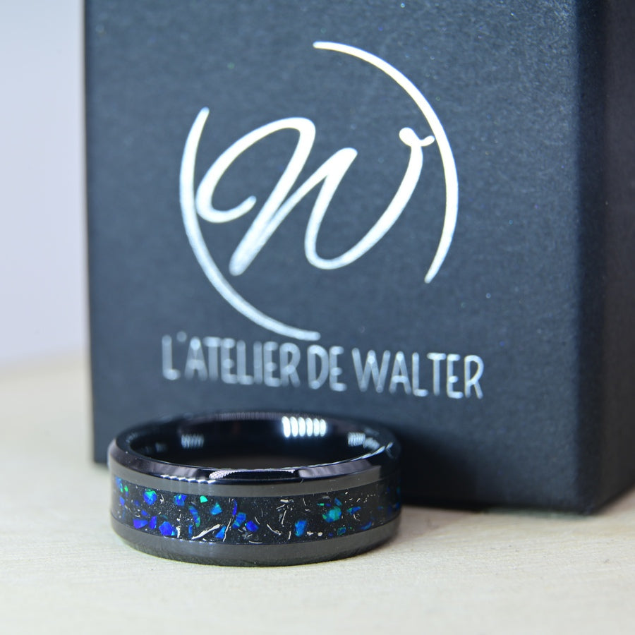 Bague "Cosmos" - Céramique Noire