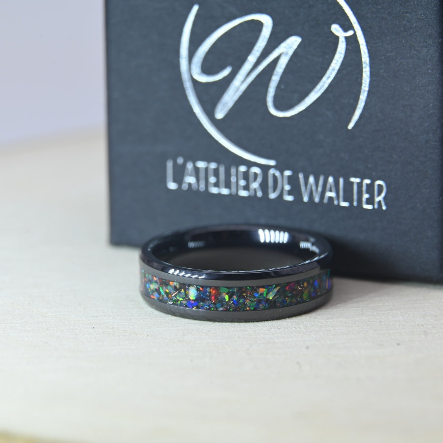 Bague "Mystère" - Céramique Noire