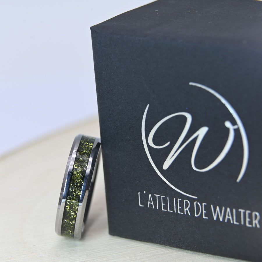 Bague Zircon Péridot - Tungstène