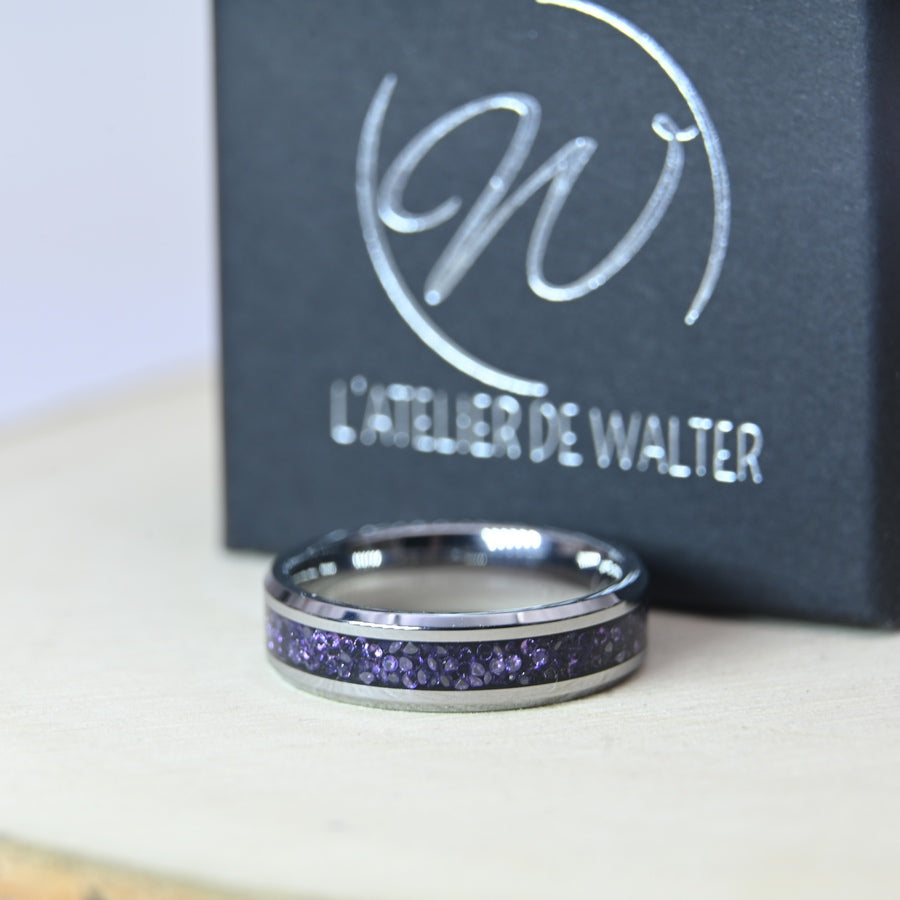 Bague Zircon Améthyste - Tungstène