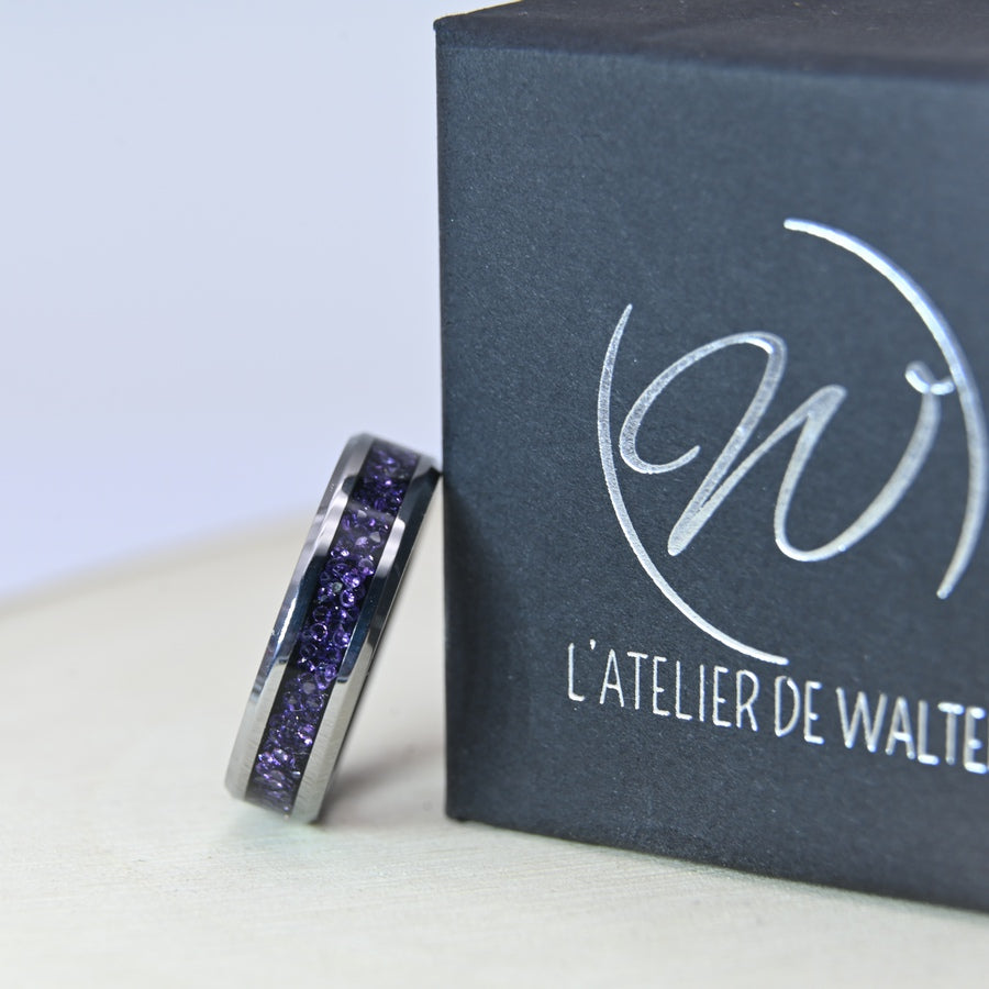 Bague Zircon Améthyste - Tungstène