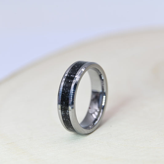 Bague Zircon Noir - Tungstène