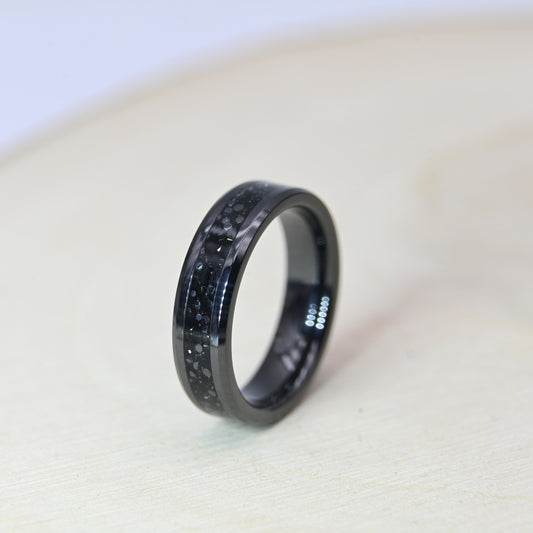 Bague Zircon Noir - Céramique Noire