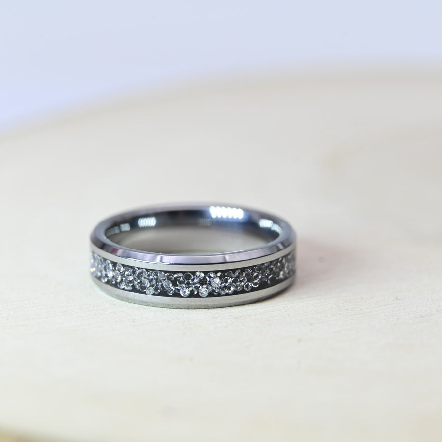 Bague Zircon Blanc - Tungstène