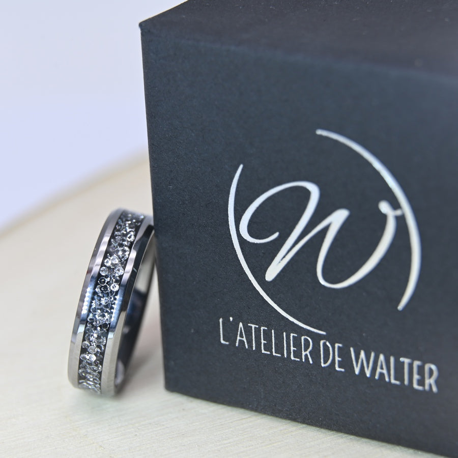 Bague Zircon Blanc - Tungstène